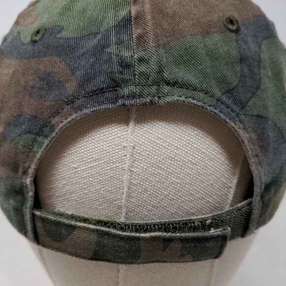 Port Authority Men's Strapback Camo Hat OSFA The Edge Embroidered Logo - Picture 8 of 11
